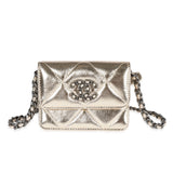 Chanel Gold Quilted Lambskin Chanel  Coin Purse With Chain