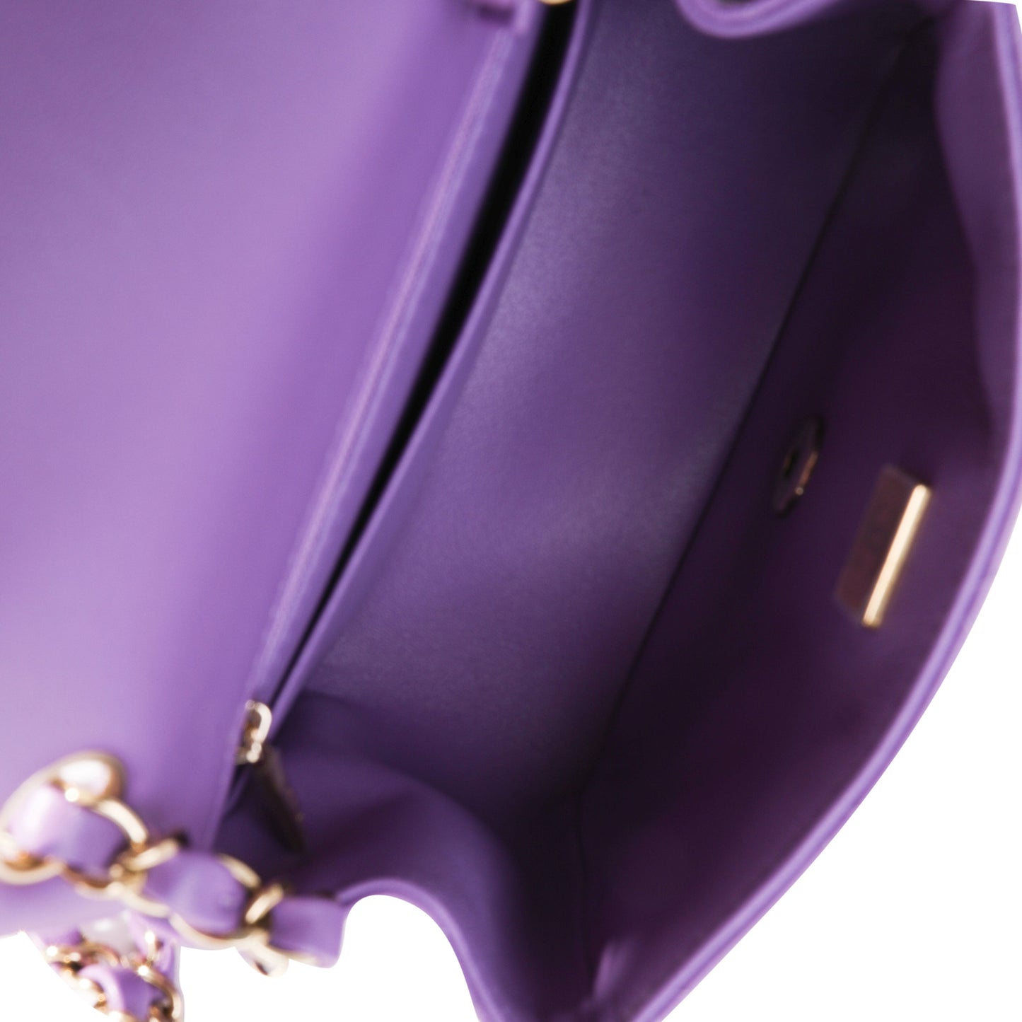 Chanel Purple Quilted Lambskin Classic Square Mini Flap Bag