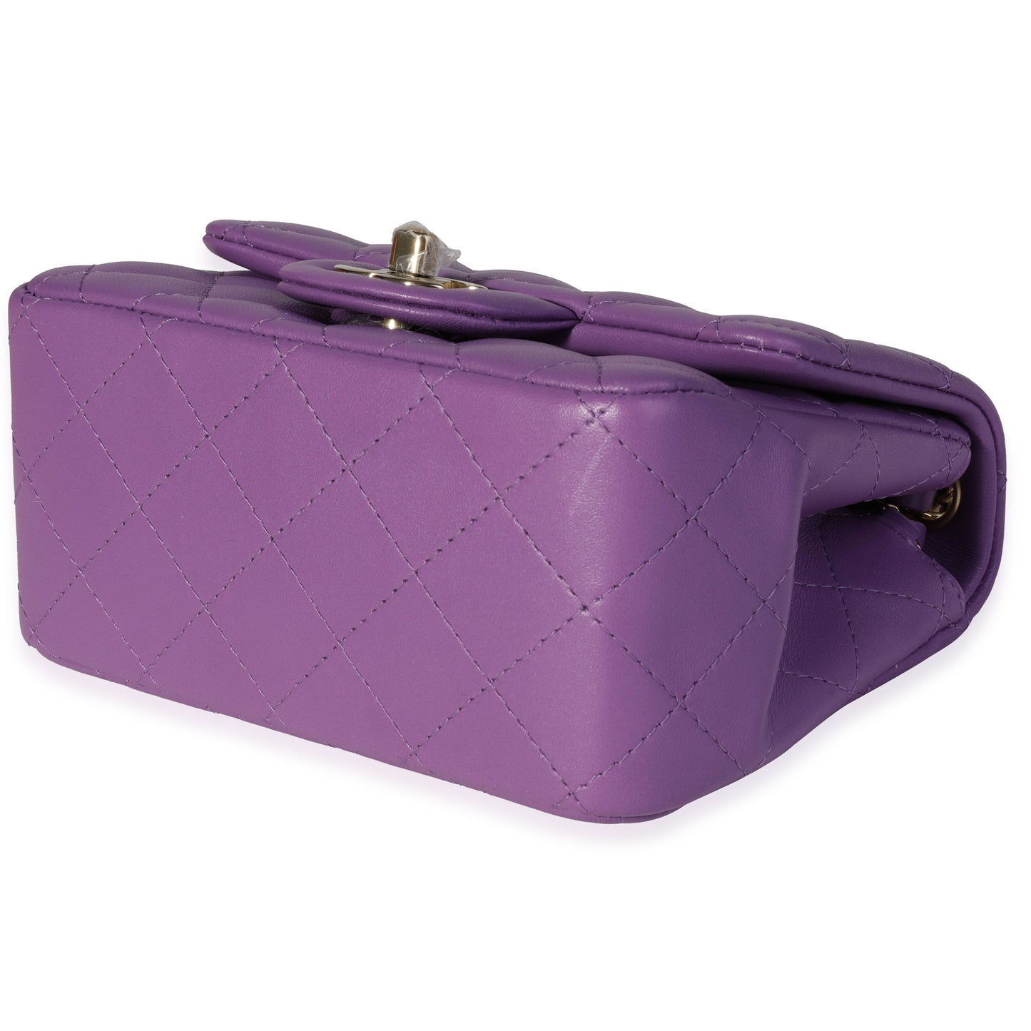 Chanel Purple Quilted Lambskin Classic Square Mini Flap Bag