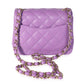 Chanel Purple Quilted Lambskin Classic Square Mini Flap Bag