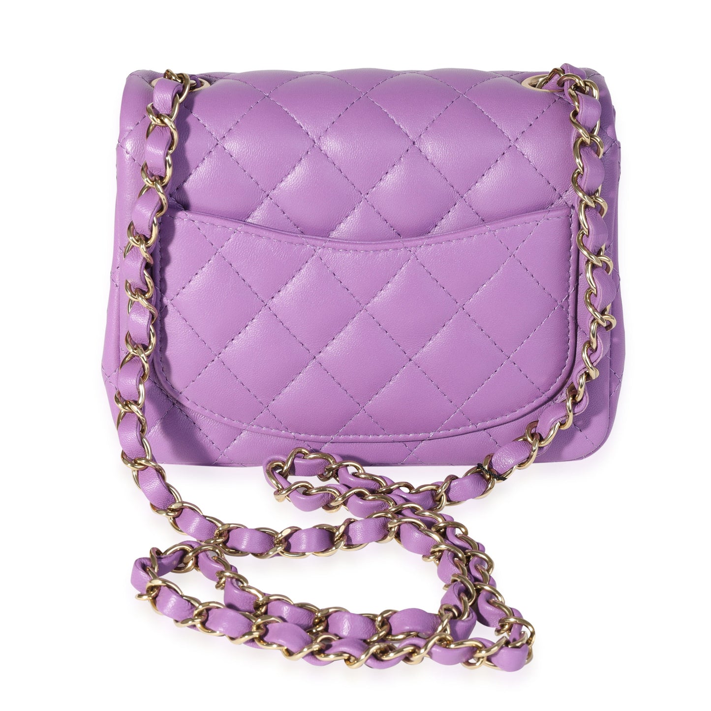 Chanel Purple Quilted Lambskin Classic Square Mini Flap Bag