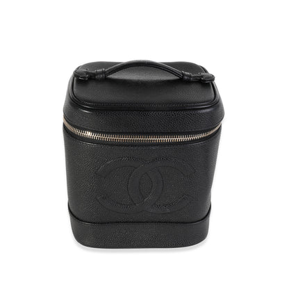 Chanel  Black Caviar Vanity Case Handbag