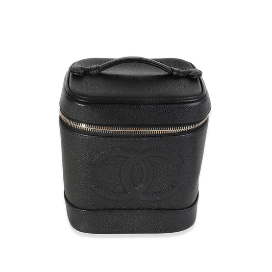 Chanel  Black Caviar Vanity Case Handbag