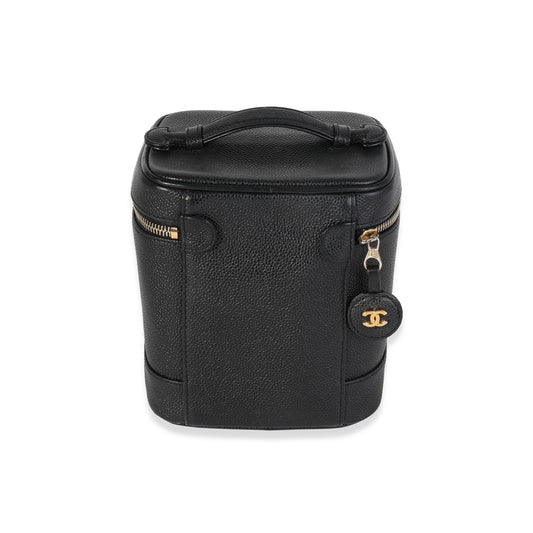 Chanel  Black Caviar Vanity Case Handbag