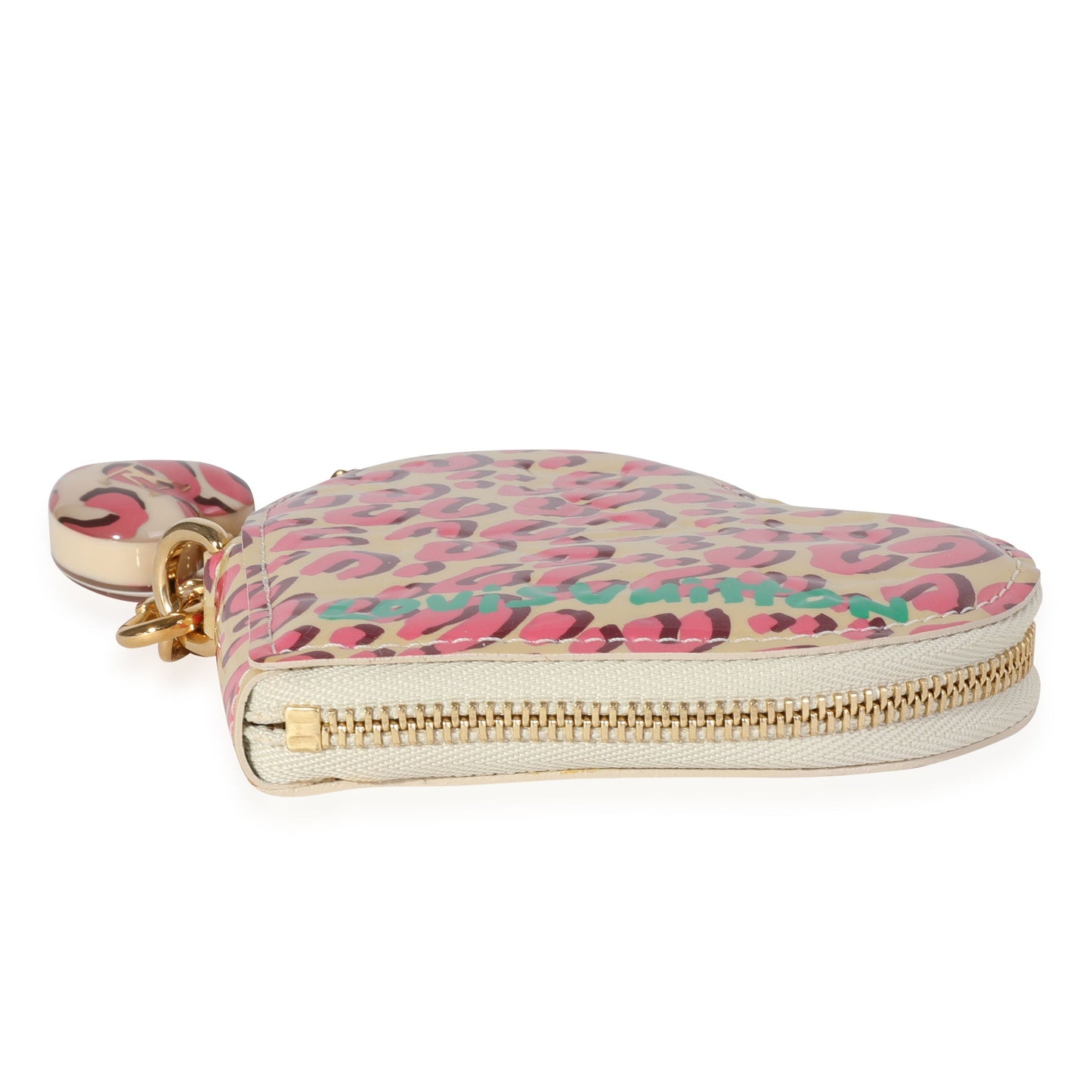 Louis Vuitton Louis Vuitton x Stephen Spro  Blanc Corail Leopard Vernis Heart Coin Purse