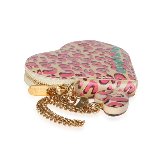 Louis Vuitton Louis Vuitton x Stephen Spro  Blanc Corail Leopard Vernis Heart Coin Purse