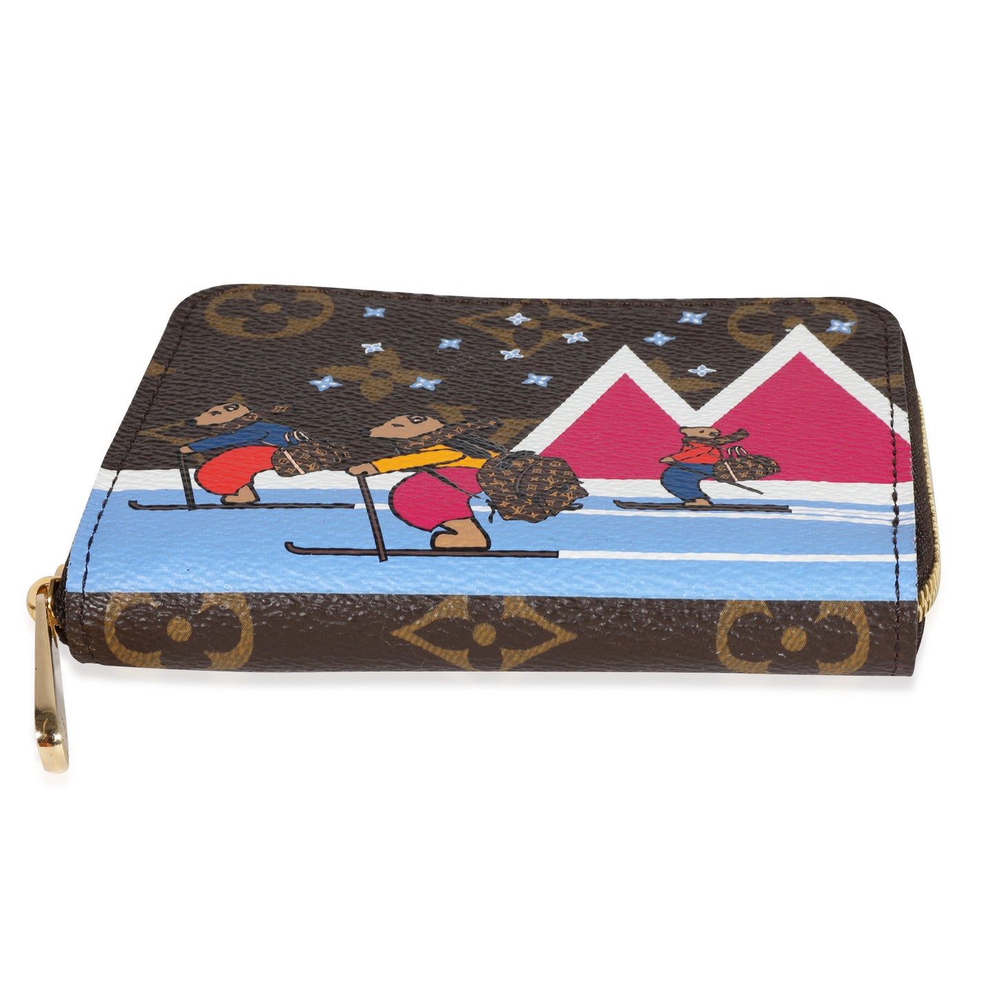 Louis Vuitton Christmas Animation Bears Skiing Monogram Canvas Zippy Coin Purse