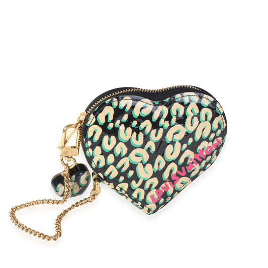 Louis Vuitton Louis Vuitton x Stephen Spro  Bleu Infini Leopard Vernis Heart Coin Purse