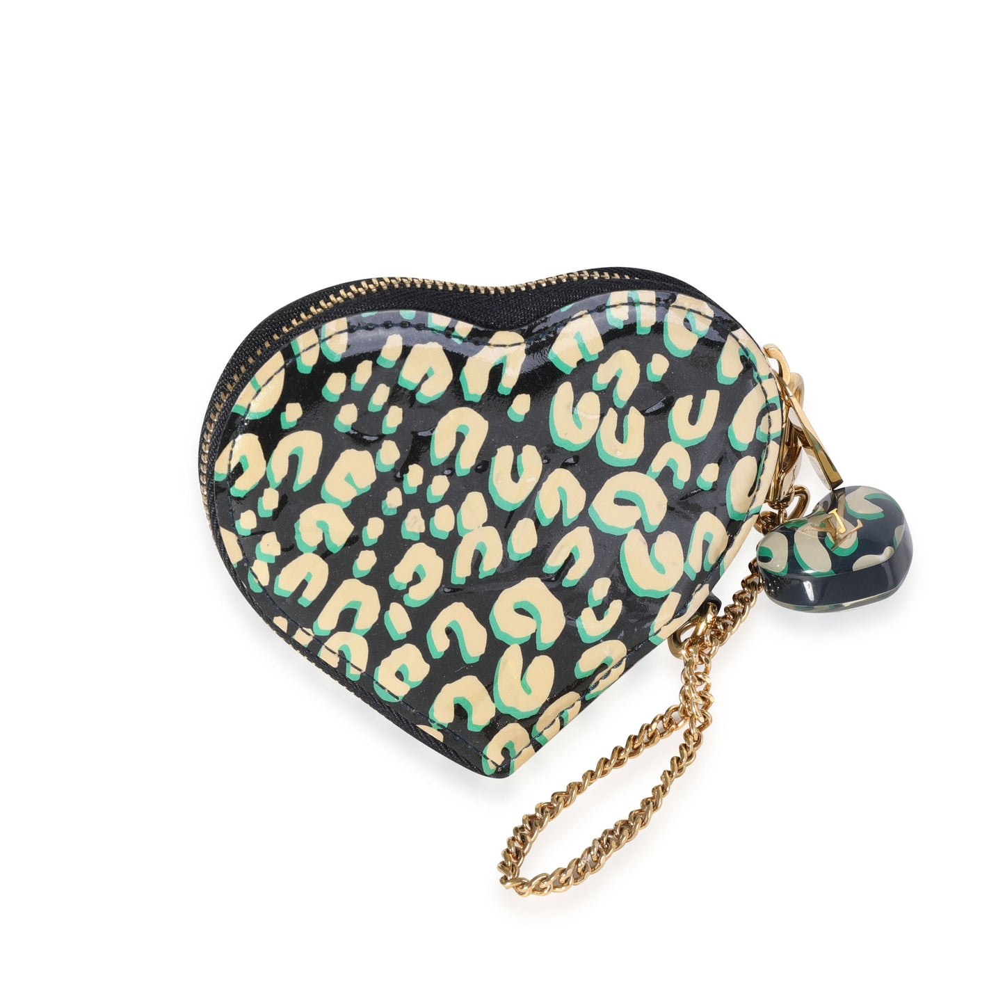Louis Vuitton Louis Vuitton x Stephen Spro  Bleu Infini Leopard Vernis Heart Coin Purse