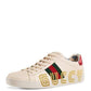 Gucci New Ace GuccI Logo Sneaker With Genuine Snakeskin Trim