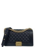 Chanel Black Caviar Medium Boy Bag