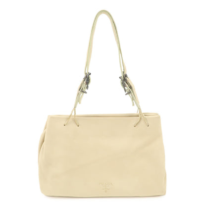 PRADA Nappa Leather Hand Bag Shoulder Bag Ivory