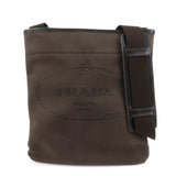 PRADA Logo Jacguard Shoulder Bag Crossbody Bag Brown VA0655