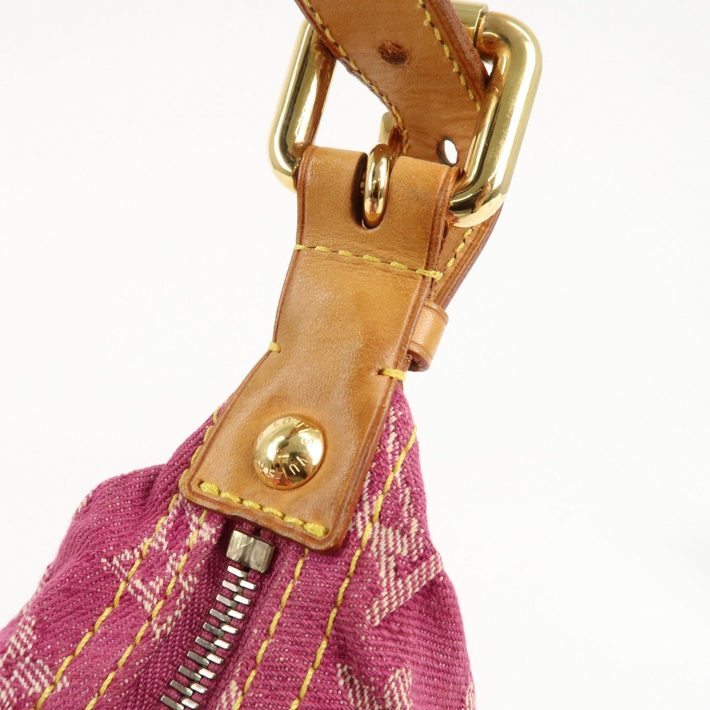 Louis Vuitton Monogram Denim Baggy PM Shoulder Bag Fuchsia M95212