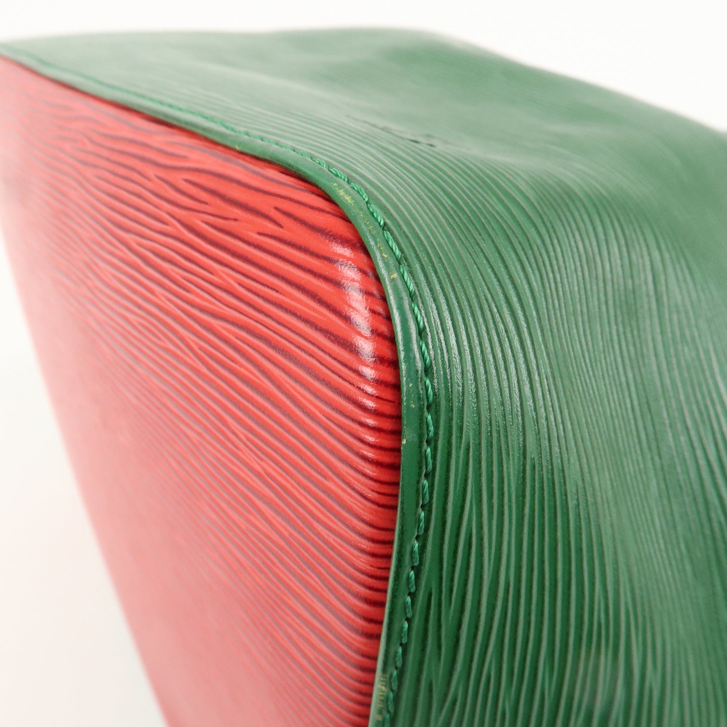 Louis Vuitton Epi Petit Noe Shoulder Bag Bi ColorGreen Red M44147