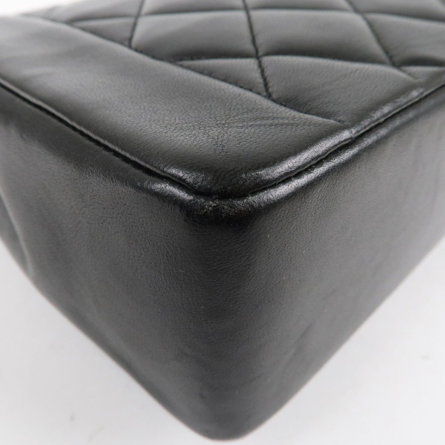 CHANEL Matelasse Lambskin Diana Chain Shoulder Bag Black A01165