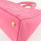 Prada Logo Canapa Mini Canvas 2Way Tote Bag Pink 1BG439