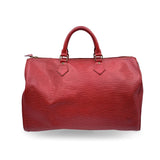 LOUIS VUITTON   Red Epi Leather Speedy 35 Boston Bag Handbag