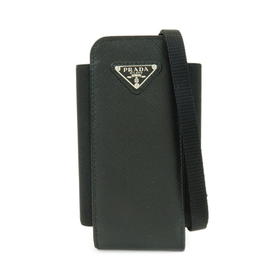 PRADA Triangle Logo Saffiano Leather Nylon Phone Case 1ZT019