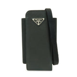 PRADA Triangle Logo Saffiano Leather Nylon Phone Case 1ZT019