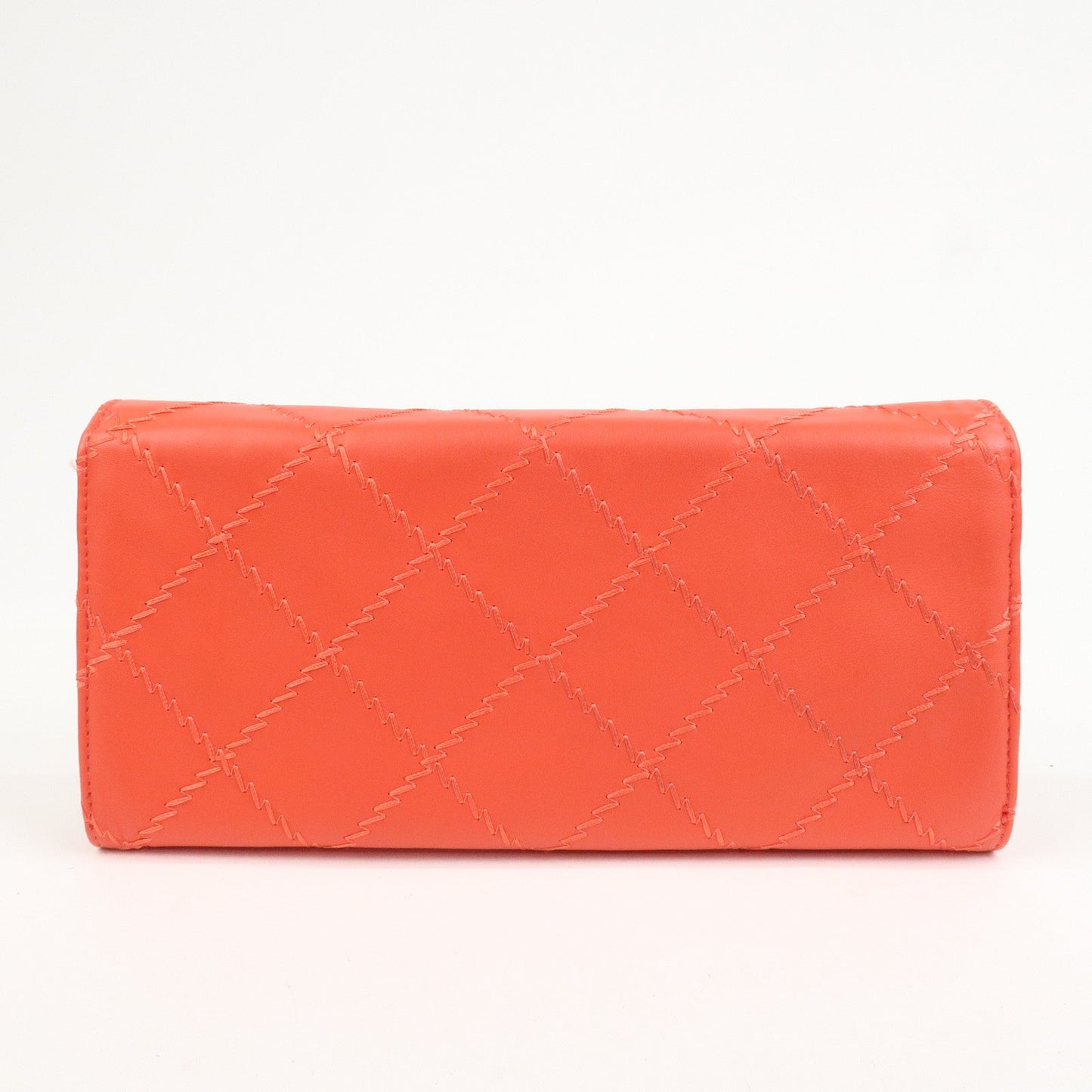 CHANEL COCO Mark Ultra Stitch Leather Chain Wallet Red