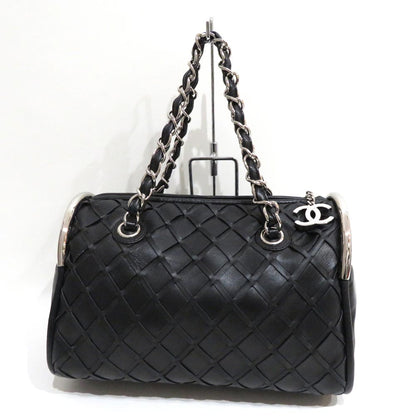 Chanel Intre Leather Chain Shoulder Bag A Rank Black