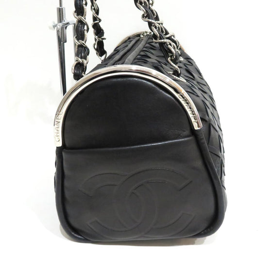 Chanel Intre Leather Chain Shoulder Bag A Rank Black