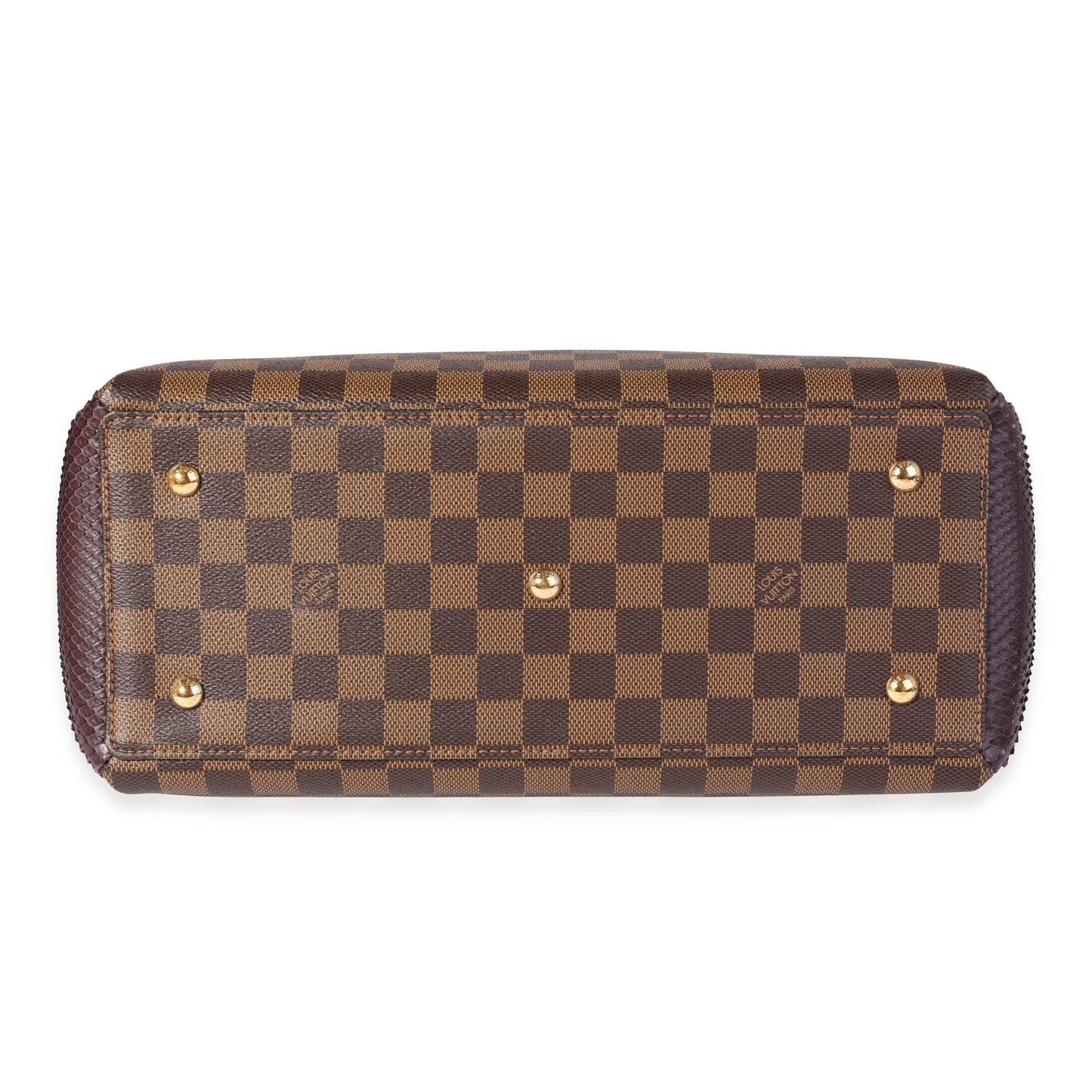 Louis Vuitton Damier Ebene & Purple Python Normandy Bag
