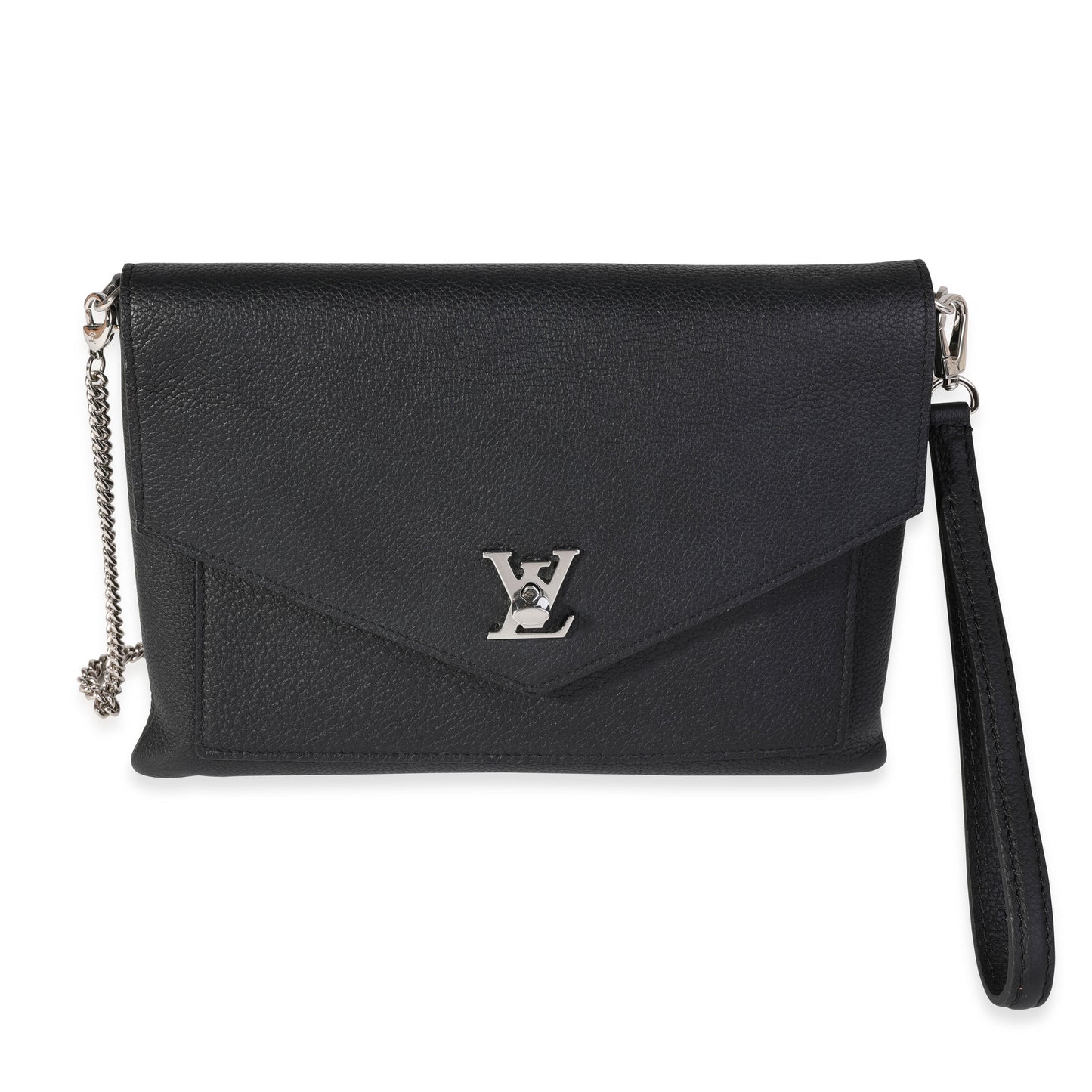Louis Vuitton Louis Vuitton Black Calf Leather Lockme Chain Pochette