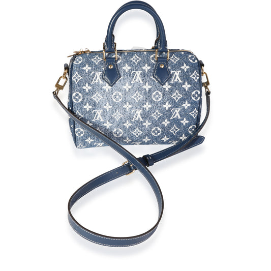 Louis Vuitton Louis Vuitton Blue Denim Jacquard Speedy Bandoulière 25