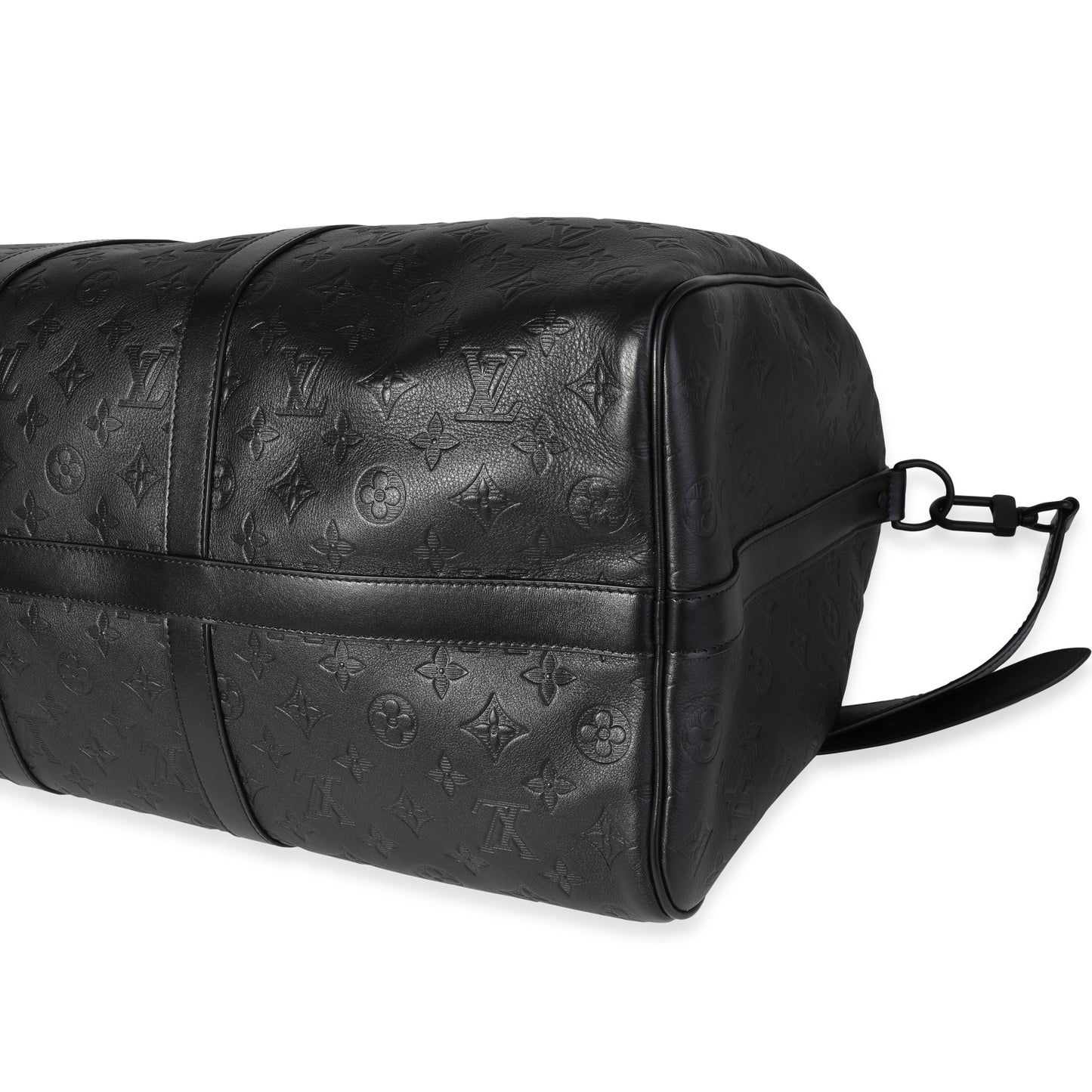 Louis Vuitton Louis Vuitton Black Monogram Shadow Leather Keepall Bandoulière 50