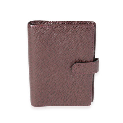 Louis Vuitton Louis Vuitton Burgundy Taiga Small Agenda Cover