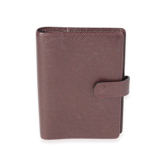 Louis Vuitton Louis Vuitton Burgundy Taiga Small Agenda Cover