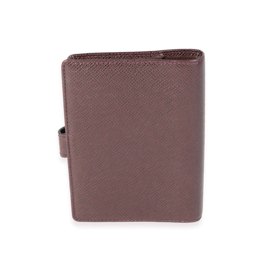 Louis Vuitton Louis Vuitton Burgundy Taiga Small Agenda Cover