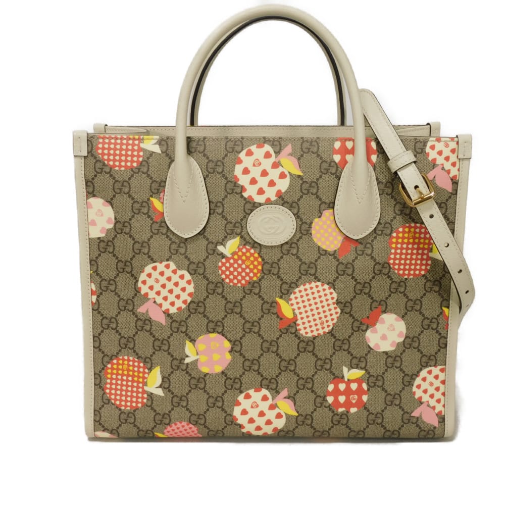 Gucci Les Pommes GG Supreme Canvas Tote Bag