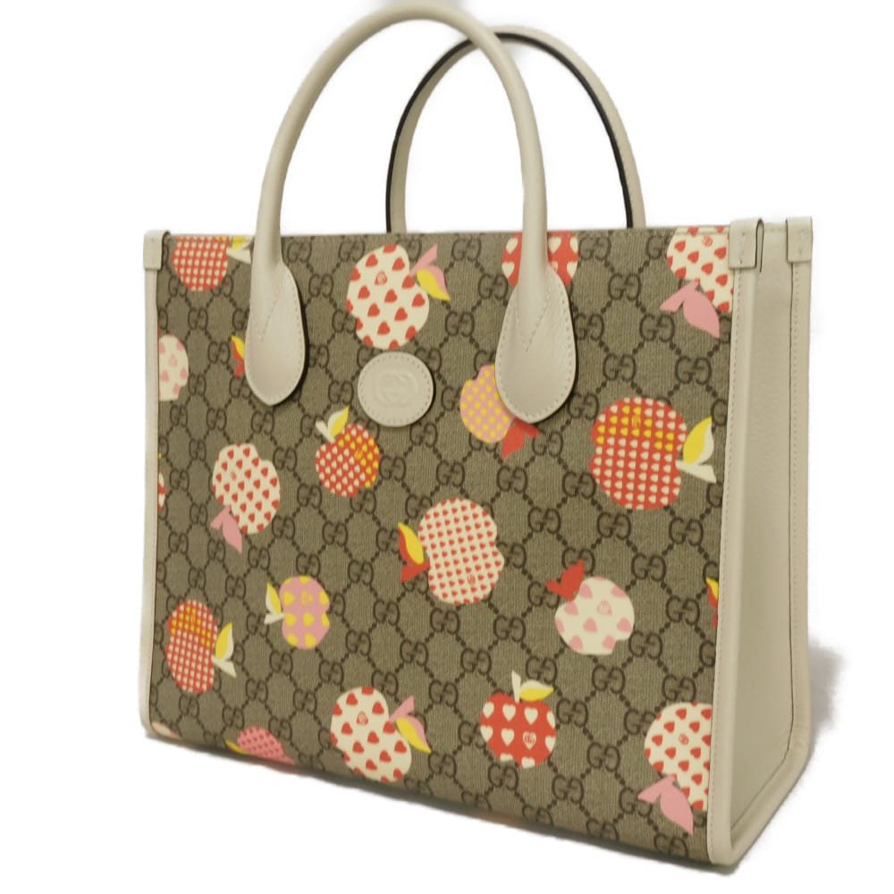 Gucci Les Pommes GG Supreme Canvas Tote Bag