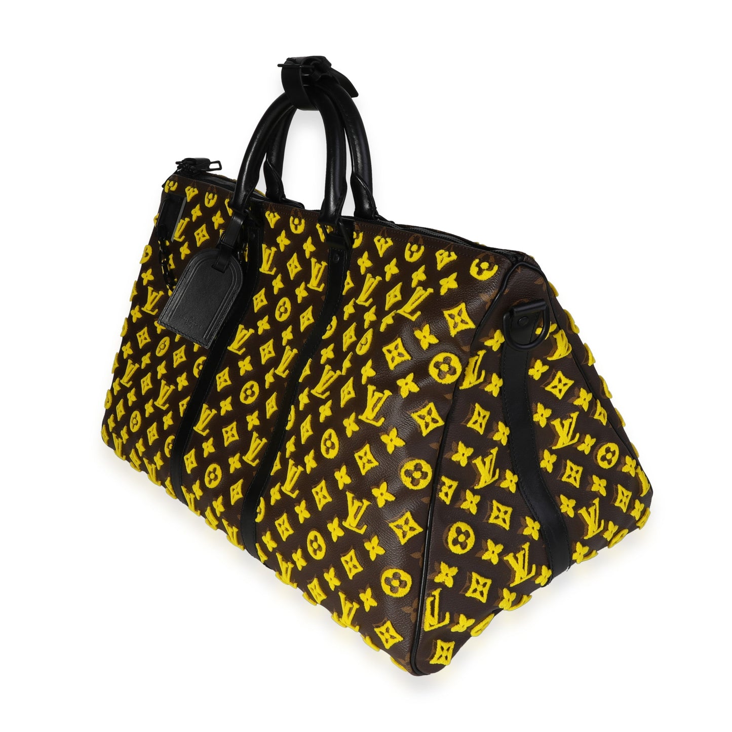 Louis Vuitton Louis Vuitton Jaune Monogram Tuffetage Triangle Keepall Bandoulière 50