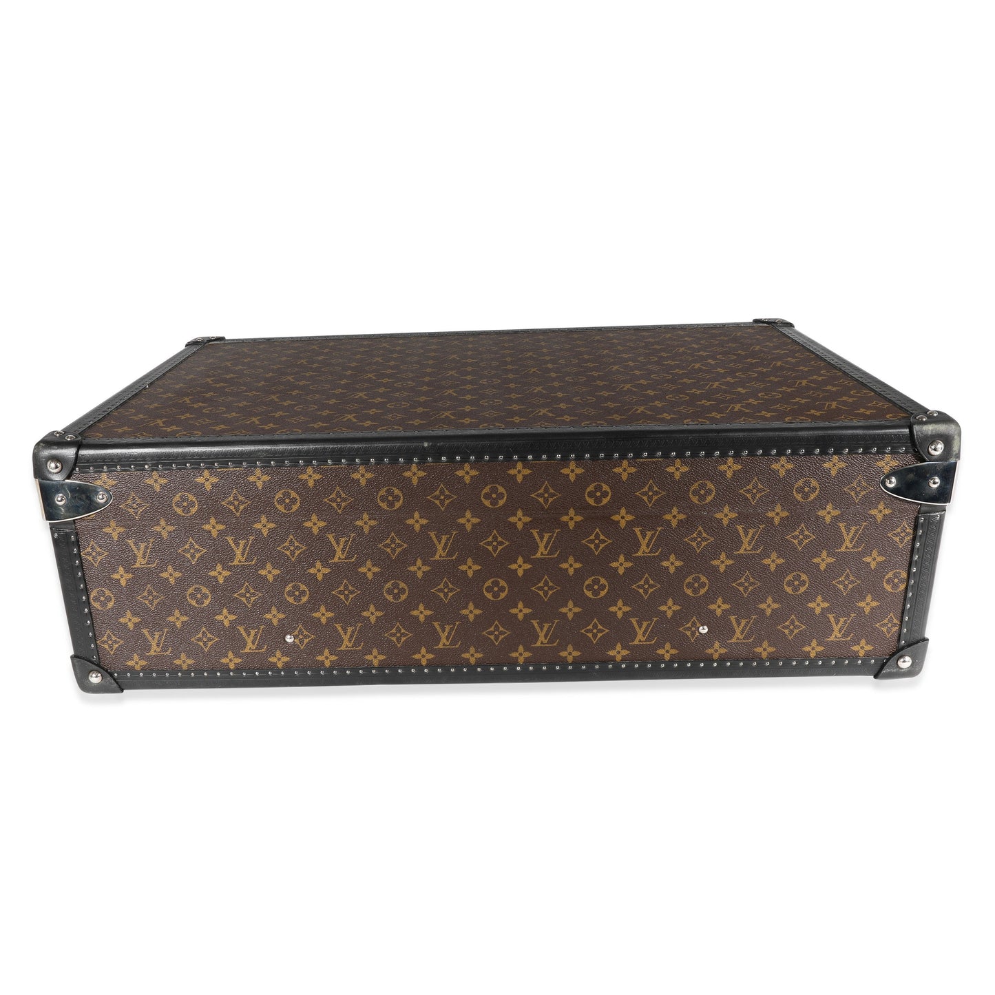 Louis Vuitton Monogram Macassar & Black Leather Alzer Trunk 70