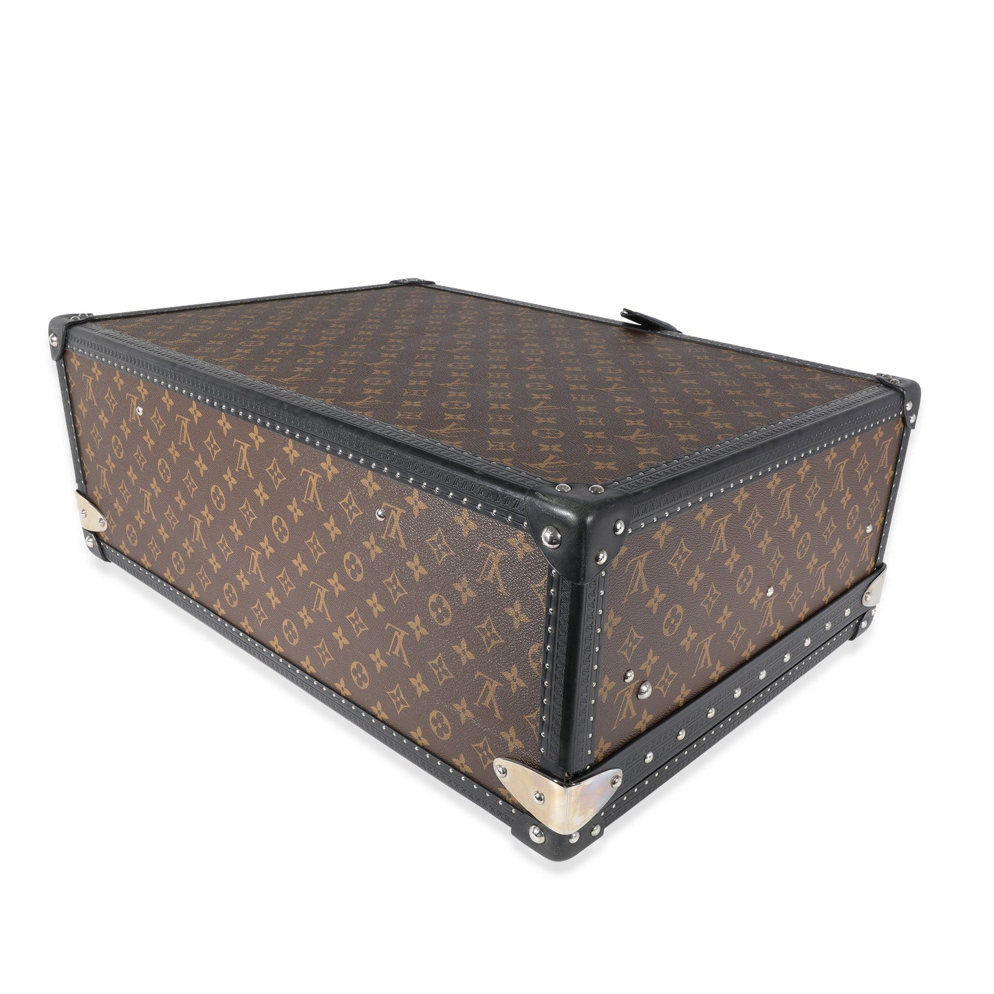 Louis Vuitton Monogram Macassar & Black Leather Alzer Trunk 60