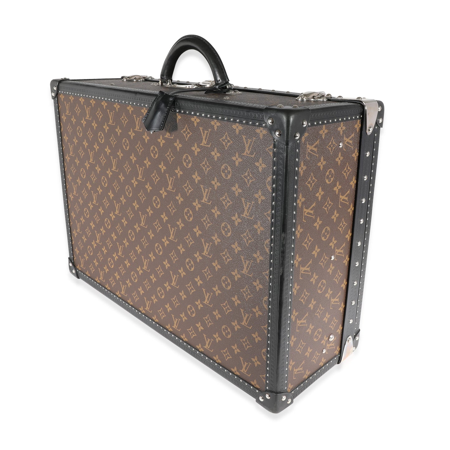 Louis Vuitton Monogram Macassar & Black Leather Alzer Trunk 60