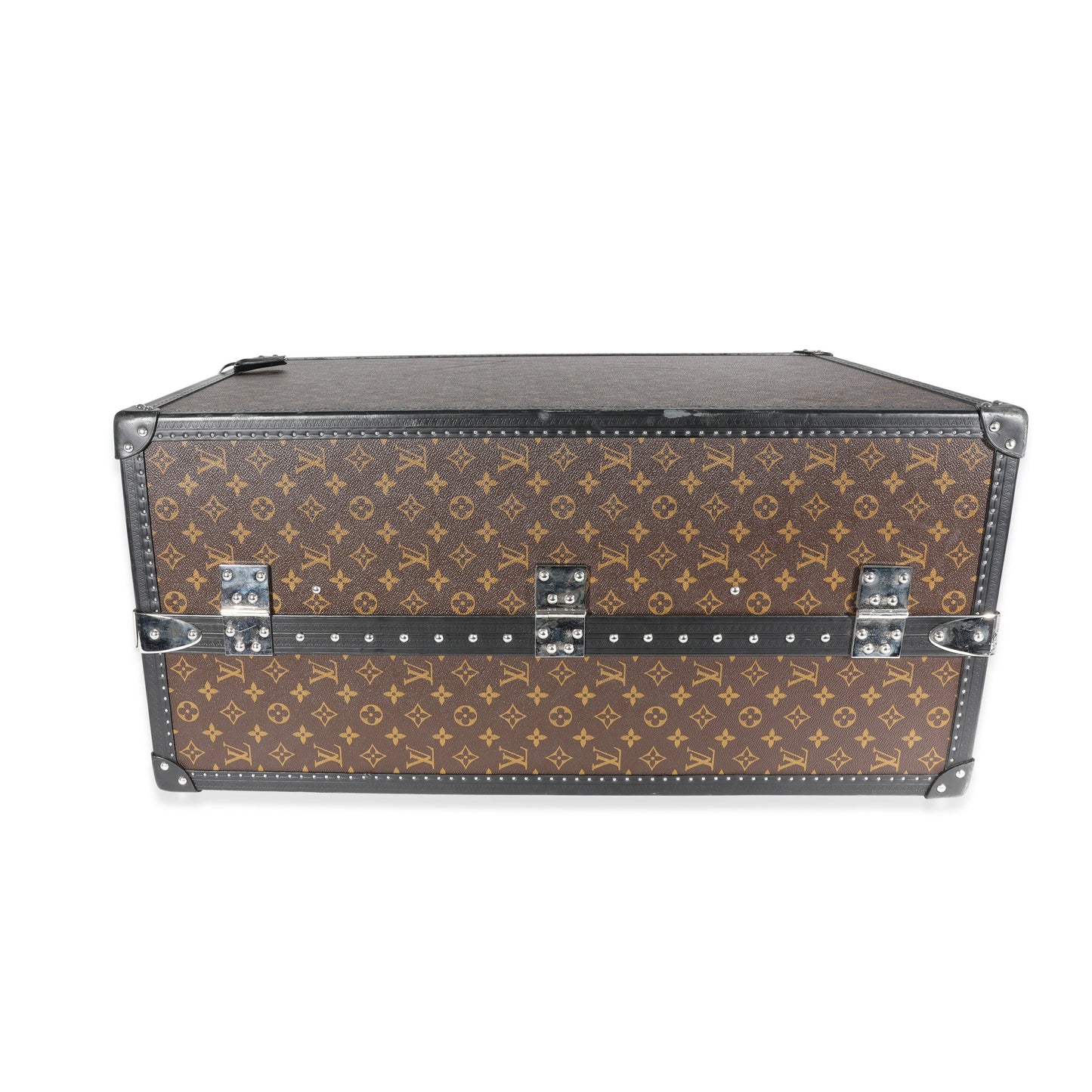 Louis Vuitton Louis Vuitton Monogram Macassar & Black Leather Custom 8 Compartment Shoe Trunk