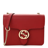 Amelia Dollar Calfskin Small Interlocking G Shoulder Bag Red