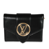 Louis Vuitton Louis Vuitton Black Smooth Calfskin Pont 9 Compact Wallet