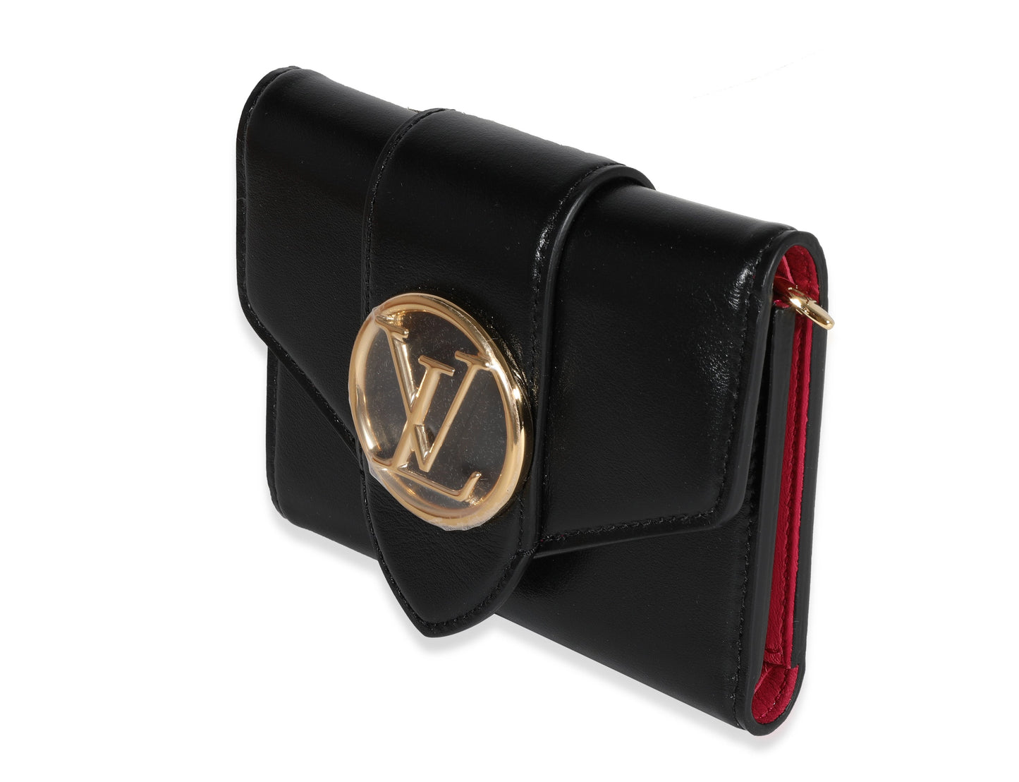 Louis Vuitton Louis Vuitton Black Smooth Calfskin Pont 9 Compact Wallet