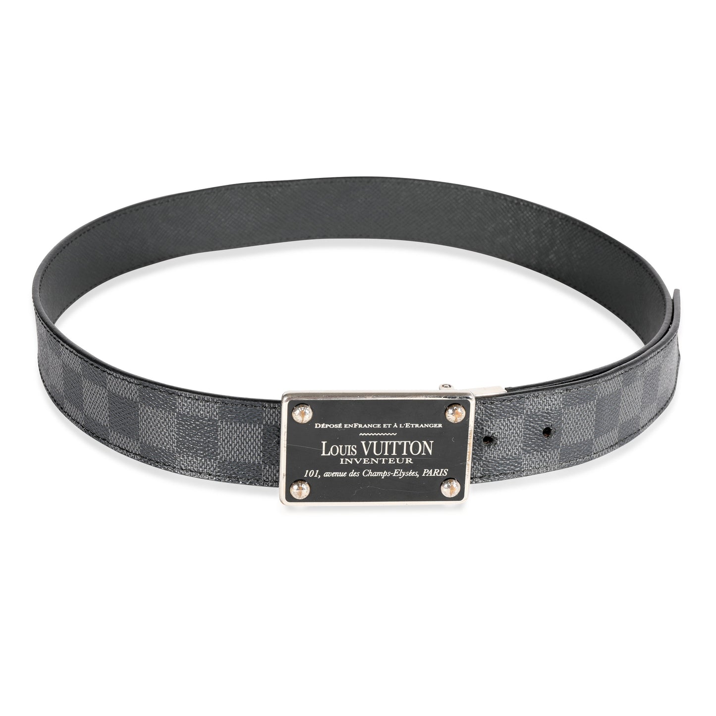 Louis Vuitton Louis Vuitton Damier Graphite Inventeur Belt 85