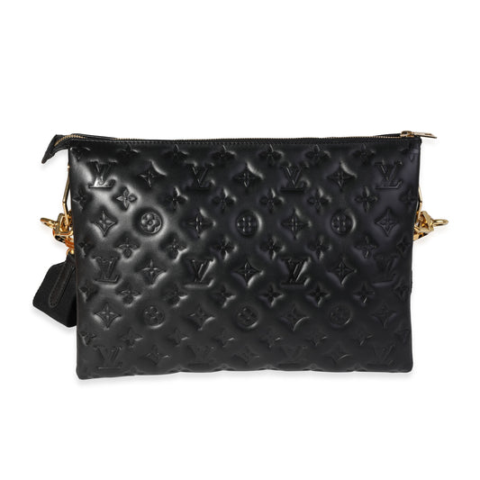 Louis Vuitton Louis Vuitton Black Embossed Lambskin Coussin MM