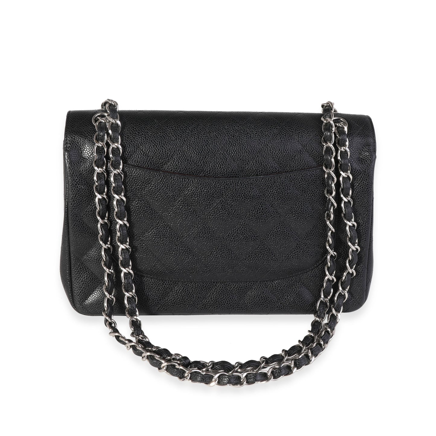 Chanel Black Quilted Caviar Jumbo Classic Double Flap Handbag