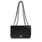 Chanel Black Quilted Patent Leather Jumbo Classic Single Flap Bag