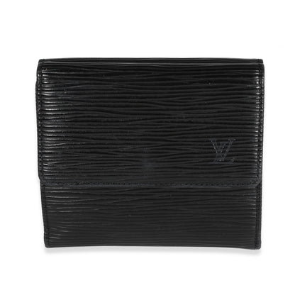 Louis Vuitton Louis Vuitton Black Epi Leather Porte-Monnaie Compact Wallet