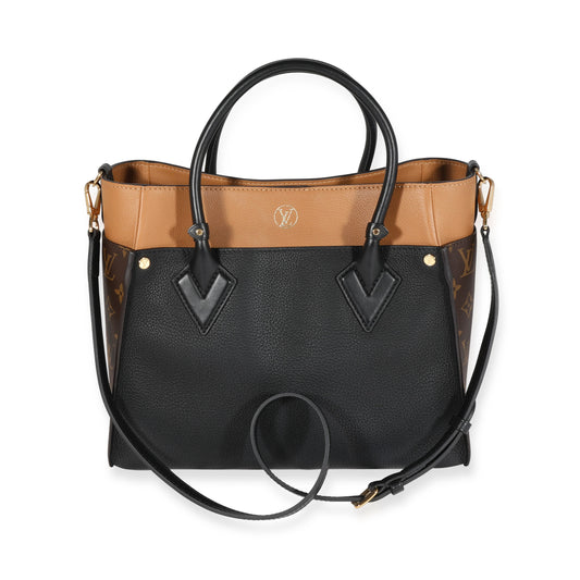 Louis Vuitton Louis Vuitton Monogram Canvas & Black Calfskin On My Side MM Tote